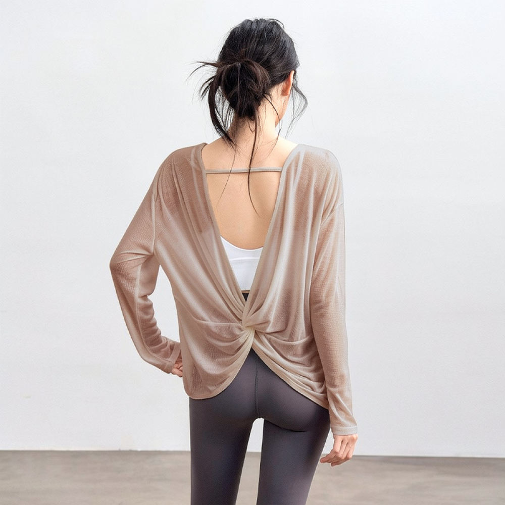 Yoga Fitness Training - Kadınlar için Hafif Yoga Bluzu, Uzun